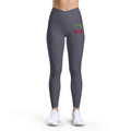 Cherry Embroidered Leggings — High-Waist V-Cut Women’s Athletic Leggings